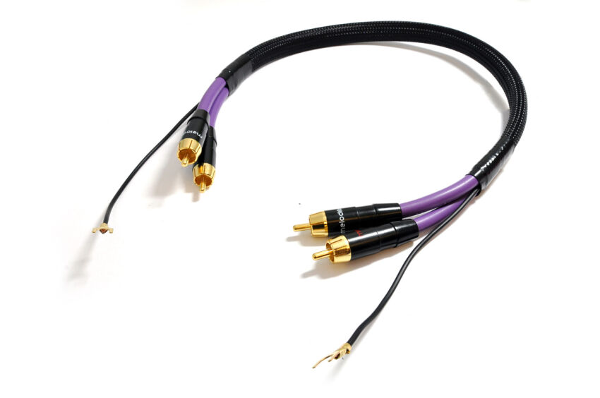 Melodika MDPH05 Kabel 2xRCA PHONO do gramofonu z żyłą uziemiającą - 0,5m