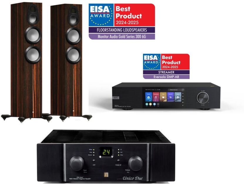 Unicon Research Unico Due + Eversolo DMP-A8 + Monitor Audio Gold 300 6G